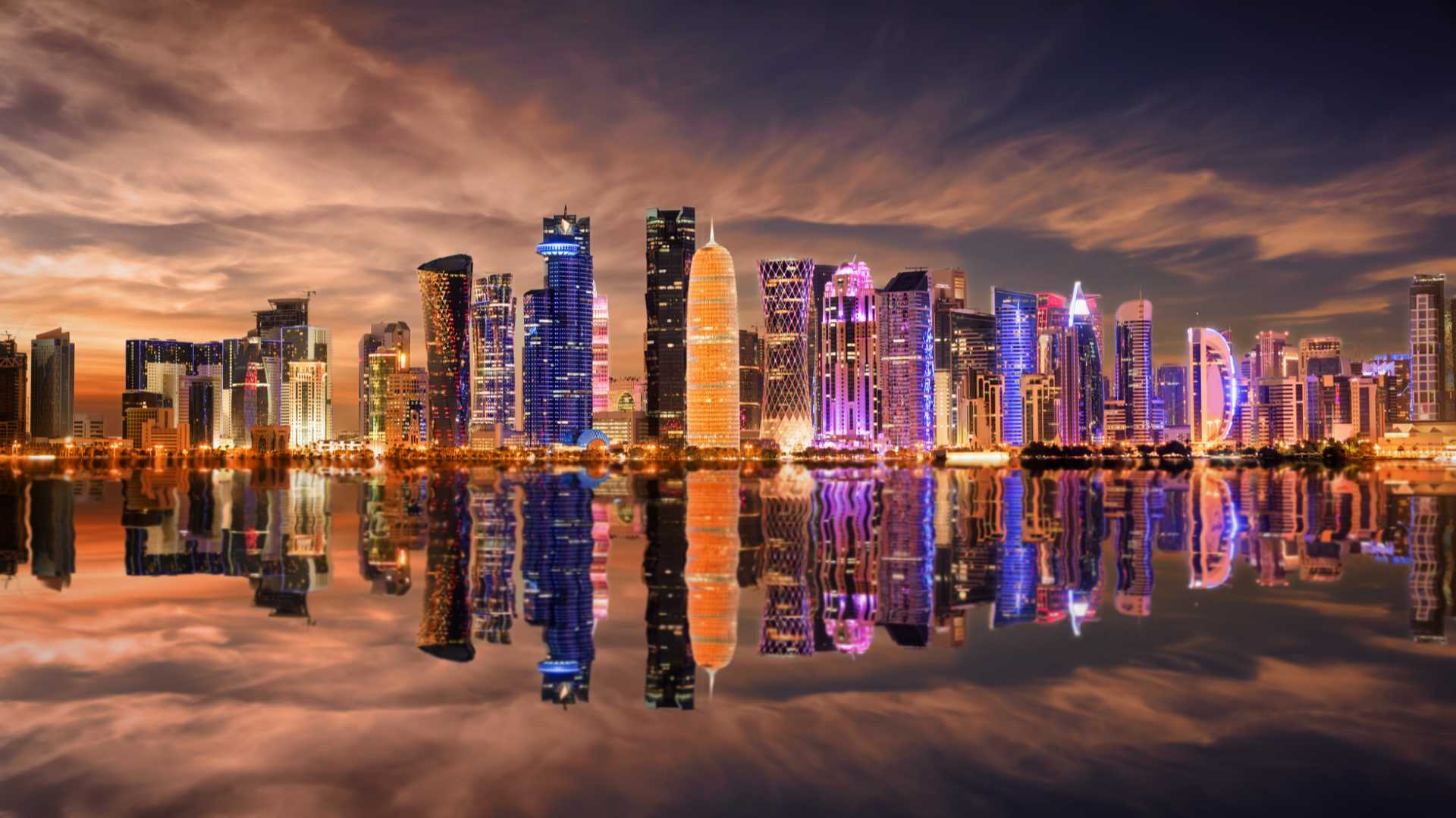 Traditional dhow boat on Doha Bay